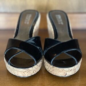 Franco Sarto Black Wedge Sandals